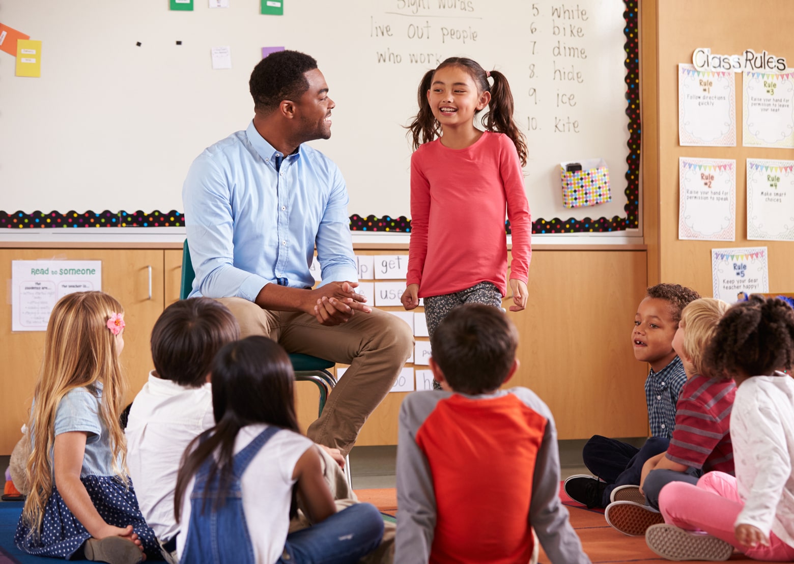 Teacher and his class